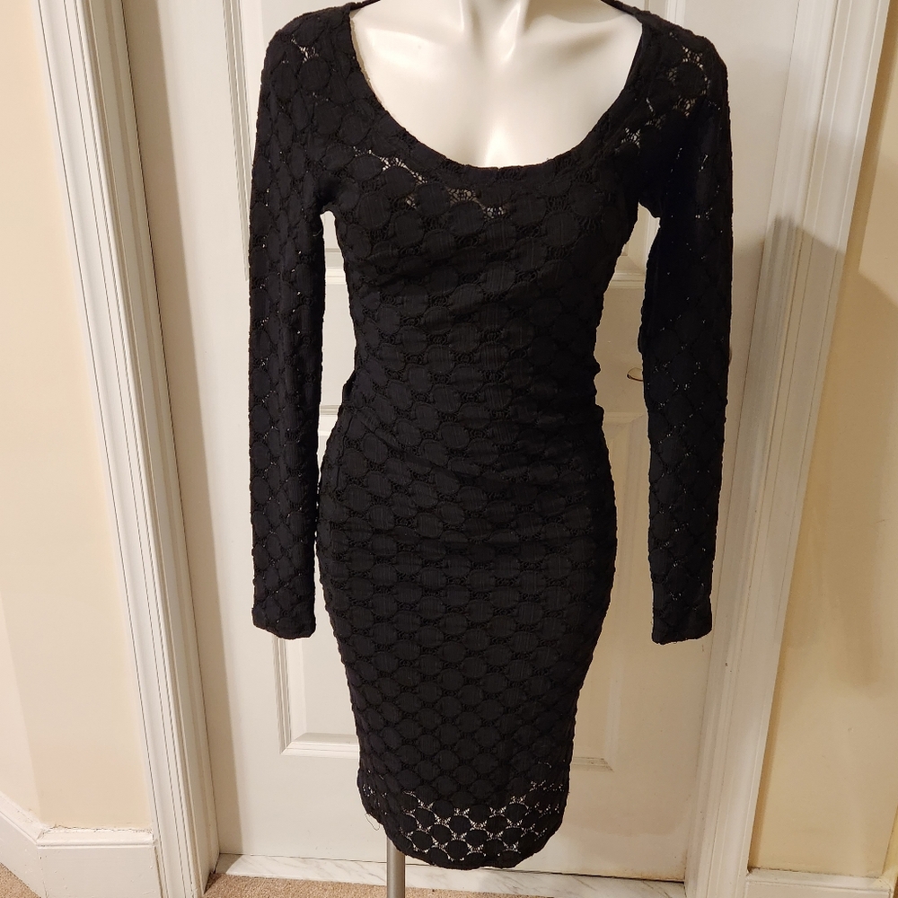 Tracy Reese medium black dress with under slip